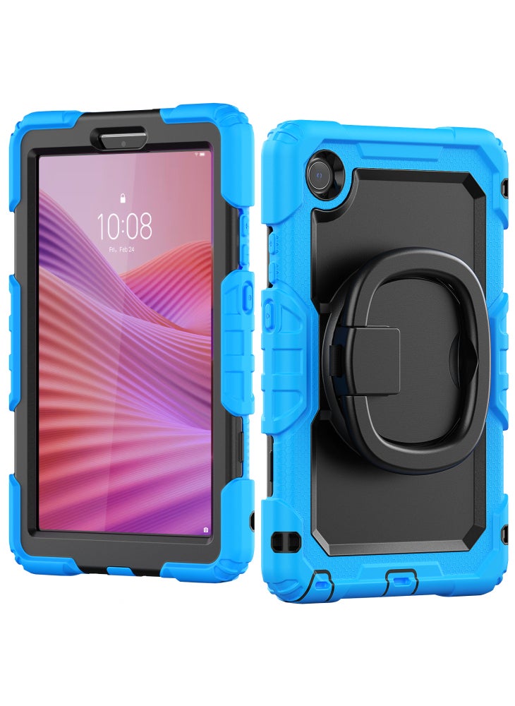 For Lenovo Tab K9 TB305FU Case Ring Kickstand PC+Silicone Shockproof Tablet Cover - Baby Blue - Image 2